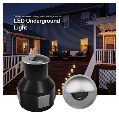 IP67 Semi Shading Recessed Round RGB Mặt trắng ấm phát ra dưới lòng đất Đèn chôn dưới lòng đất