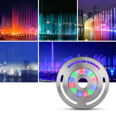 Ánh sáng đài phun nước LED có thể giảm độ sáng LED RGB thủy tinh nóng DC12V24V 12x3W RGB3in1 Cho ứng dụng vườn