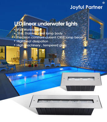 IP68 Ánh sáng dưới nước RGB Stainless Steel 316L 6 * 2W DC24V DMX 512 Điều khiển cho rèm nước