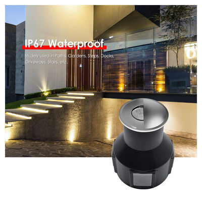 Đèn dưới lòng đất LED 3W AC 85-265V 1/2/3/4 Bên DIA55MM*H55MM Kính quang với cáp điện 0,5M