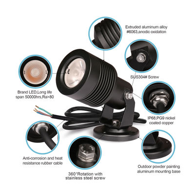 IP66 COB Đèn chống nước ngoài Đèn điện áp thấp chèn đèn sân vườn