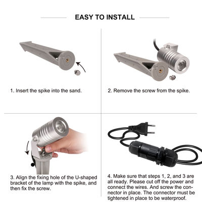 Đèn đèn LED ngoài trời màu trắng ấm áp 3W IP65 Đèn sân vườn cảnh quan LED