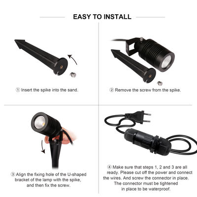 Đèn cảnh quan có thể điều chỉnh 10W 24V hoặc 100 ~ 240VAC RGBW Cơ thể nhôm 4in1 cho đường sân