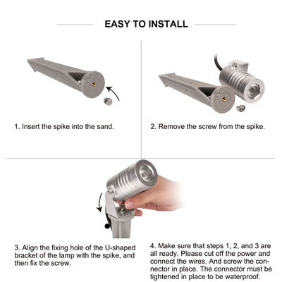 Kiểm soát nước IP65 nhôm LED Garden Spot Light Đèn ngoài trời trắng ấm áp