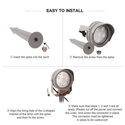 Aluminium hợp kim LED Garden Spot Light IP65 Kiểm tra sân cỏ ngoài trời chống nước