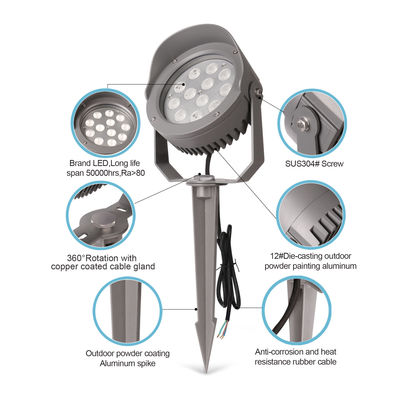 DMX512 Ánh sáng cây LED ngoài trời đầy màu sắc 12W 24W 36W IP65 Rgb Spike Light