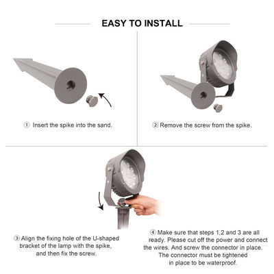 DMX512 Ánh sáng cây LED ngoài trời đầy màu sắc 12W 24W 36W IP65 Rgb Spike Light