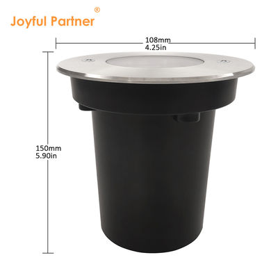 Đèn ngoài trời LED dưới lòng đất DIA108MM 3000k Đèn trắng ấm áp được nhúng vào mặt đất IP67