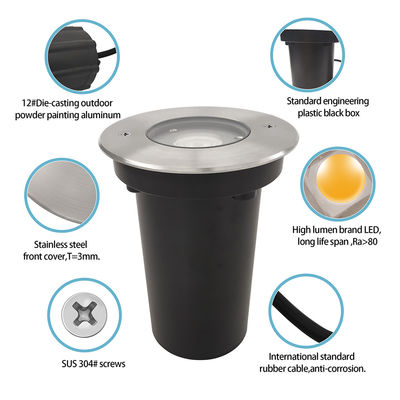 Đèn dưới lòng đất ngoài trời LED 6W IP67 12V DC Điện áp thấp Đèn dưới lòng đất