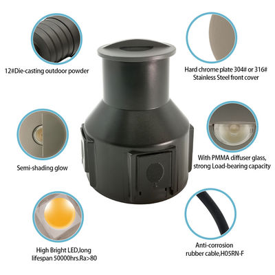 IP67 Áp suất thấp sàn trong đất ánh sáng kính tráng ngoài trời