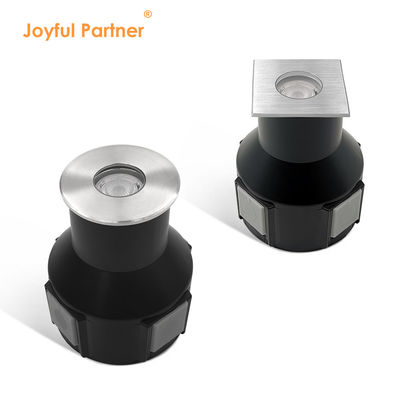 Đèn dưới lòng đất IP67 nhúng điện áp thấp 1W 3W 3000K DC24v hình vuông tròn với vỏ trước thép không gỉ
