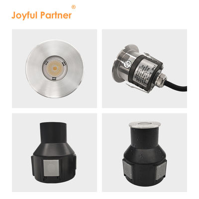 Đèn dưới lòng đất IP67 nhúng điện áp thấp 1W 3W 3000K DC24v hình vuông tròn với vỏ trước thép không gỉ