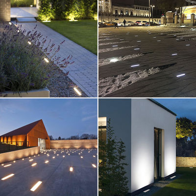 Đèn LED tuyến tính Đèn mặt đất 12W DMX512 Stainless Steel Front Cover Floor Recessed