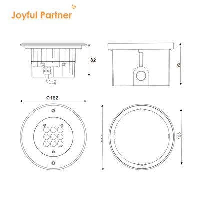 Không thấm nước Inground Uplight Ống nhôm 3500K Đen ấm DIA162MM 2 năm bảo hành