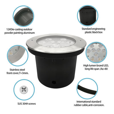 Ánh sáng dưới lòng đất LED ngoài trời có công suất cao 9W