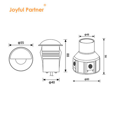 Ánh sáng LED ngầm Semi Shading AC220V 316# Thép không gỉ với kính khuếch tán