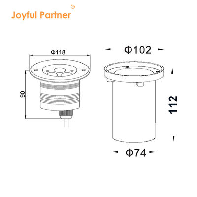 Đèn đỗ xe LED dưới lòng đất 3W 6W 9W COB Đèn vườn LED ngoài trời với vỏ thép không gỉ