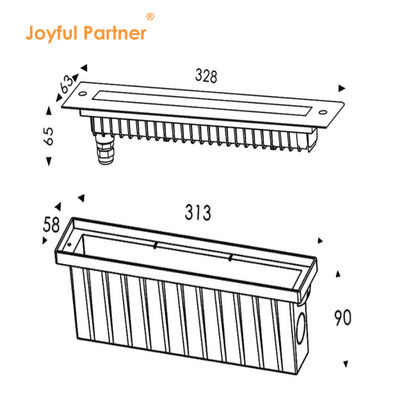 316 thép không gỉ DMX 512 RGB 12w hồ bơi tuyến tính dẫn cho thác nước