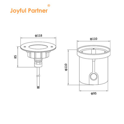 Bể bơi Ánh sáng dưới nước 3W 6W Chôn IP68 RGB Kháng UV DC24V