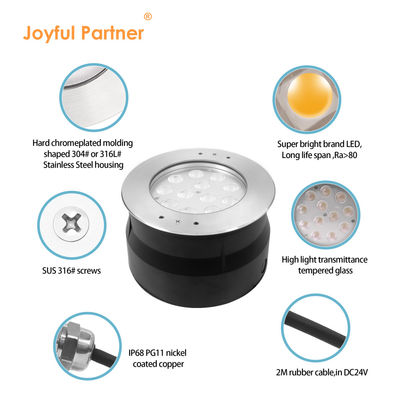 Đèn hồ bơi RGB LED chống nước DMX512 Điều khiển 24V Trắng12W 24W RGB IP68