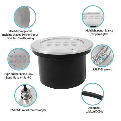 316 Stainless Steel RGBW Đèn dưới nước 4 In 1 40W DC24V Đèn hồ bơi LED