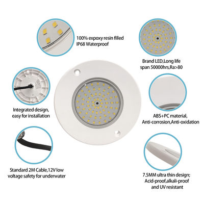6W LED PAR56 Pool Light Ultra Thin PC Material Wall Mounted Swimming Pool Light Đèn hồ bơi