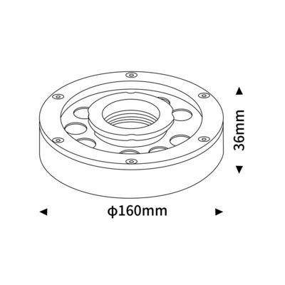 Đèn vòng phun nước chìm 9W 18W 27W RGB, 24VDC RGB cho ứng dụng dưới nước