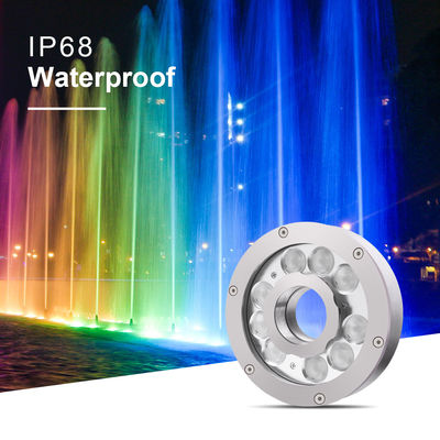 Đèn vòng phun nước chìm 9W 18W 27W RGB, 24VDC RGB cho ứng dụng dưới nước