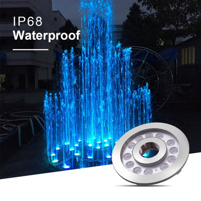 Ánh sáng vòng phun nước LED IP68 24W Stainless Steel Underwater Light
