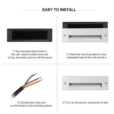 Bốn giác 220V 5W đèn LED Wall Pack IP65 3000K Ánh sáng lối đi ngoài trời