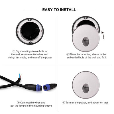 Đèn tường LED nhỏ Đèn cầu thang có thể điều chỉnh Đèn bước AC12V Dầu đúc nhôm Cree LED 2700k 3000k 4000k 5000k