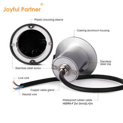 Đèn tường LED nhỏ Đèn cầu thang có thể điều chỉnh Đèn bước AC12V Dầu đúc nhôm Cree LED 2700k 3000k 4000k 5000k