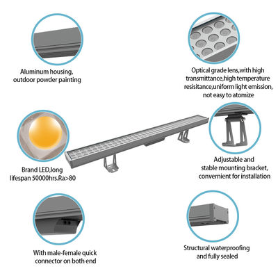 Commercial Rectangle LED Linear Downlight 108W 1000MM Mặt tiền tường máy giặt đèn