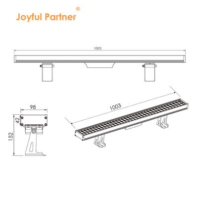 Commercial Rectangle LED Linear Downlight 108W 1000MM Mặt tiền tường máy giặt đèn