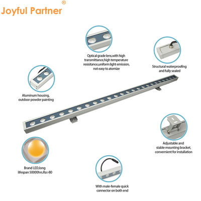 24W Rgbw đèn LED Wall Washer Light tuyến tính 2700k - 6500k Kiểm soát nước cho tòa nhà