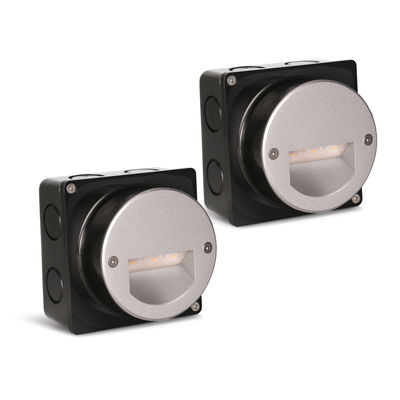 Aluminium ngoài trời đèn LED bước ánh sáng IP65 Quanh Cover Square tay áo tường cầu thang