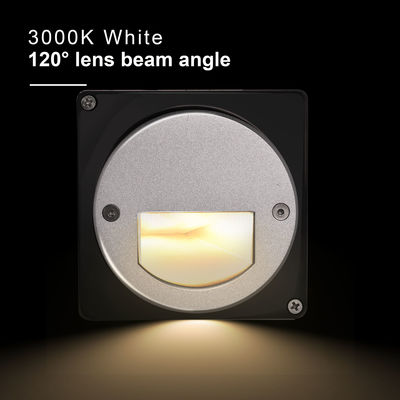 Aluminium ngoài trời đèn LED bước ánh sáng IP65 Quanh Cover Square tay áo tường cầu thang