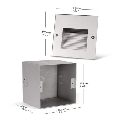 Quảng trường nhôm đèn LED tường nhúng IP65 bên cầu thang LED cầu thang bước đèn