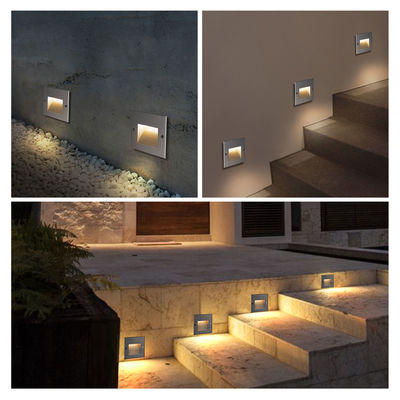Quảng trường nhôm đèn LED tường nhúng IP65 bên cầu thang LED cầu thang bước đèn
