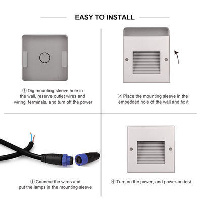 IP65 12V 24V Đèn tường LED Đường đi cầu thang bước hàng rào Đường đi LED Đèn sàn