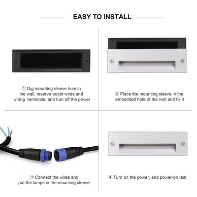Đường chữ nhật LED được chôn vùi Đèn tường 220VAC 5W Đèn đường LED màu trắng ấm