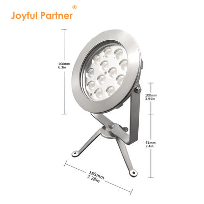 Ánh sáng hồ bơi dưới nước IP68 Stainless Steel316 24VDC LED với chân máy 25°