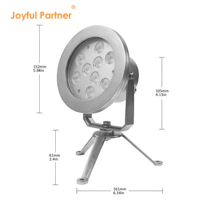 Màu sắc RGBW Nước đài phun đèn LED DMX Kiểm soát Stainless Steel Đèn dưới nước