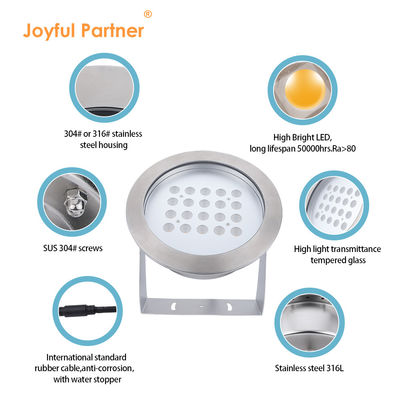 IP68 đèn LED dưới nước Spot Light 20W 40W 60W 80W DMX512 Đèn điểm ao