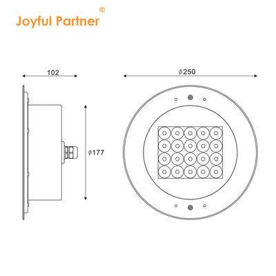 Bể bơi Đèn dưới nước 20W IP68 316 thép không gỉ Với điều khiển DMX