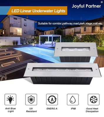 SS316L Đèn dưới nước Đèn hồ bơi tuyến tính Đèn LED trắng ấm Đèn dưới lòng đất