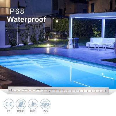Đèn hồ bơi tuyến tính dưới nước IP68 48W RGB thép không gỉ 316