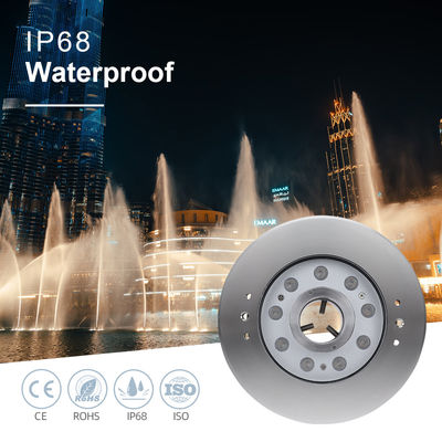 Đèn đài phun nước dưới nước IP68 9W RGB thép không gỉ 316 cho đài phun nhạc