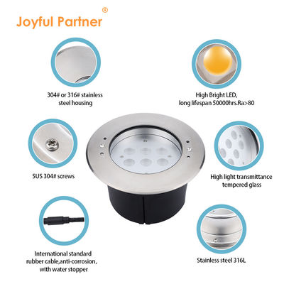 Bể bơi Ánh sáng dưới nước 6W12W LED Đơn màu DC24V DIA170MM ABS Đen Back Box