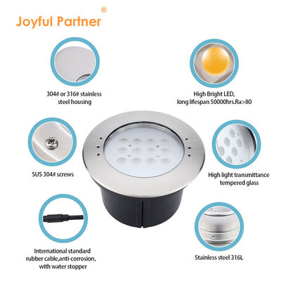 Nhà máy trực tiếp IP68 chống nước thép không gỉ 316L Đèn hồ bơi chìm 12W Đèn LED